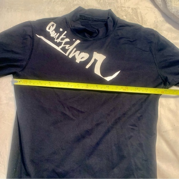 Quiksilver Board Shirt Small Black Long Sleeves White Quiksilver Logo - Picture 10 of 11